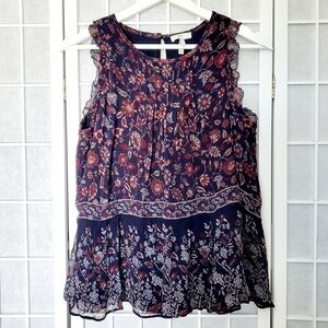 Joie Celadine 100% Silk Floral Blouse Top Size XS